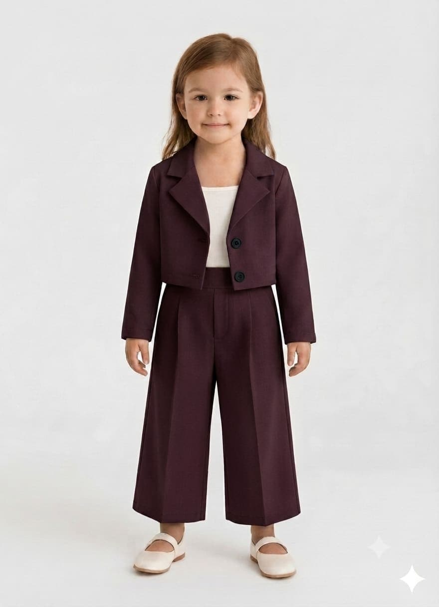 Deep Plum Colour Girls Tracksuit Westren Dress (1 yr-12 yr)